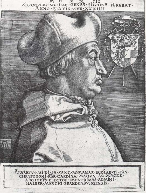 Albrecht Durer Cardinal Albrecht of Bran-Denburg in portrait china oil painting image